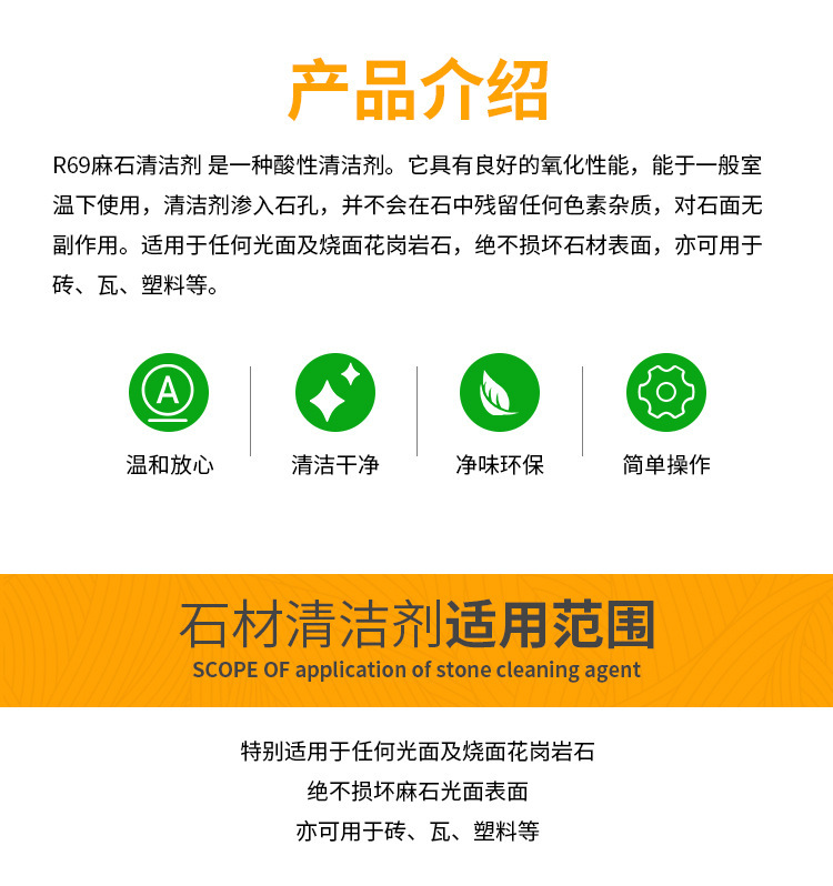 Yalen R69 Stone Cleaner Granite Rust Remover Stain Remover Descaler Rust Remover Yellow Stain Remover Cleaner Car Window