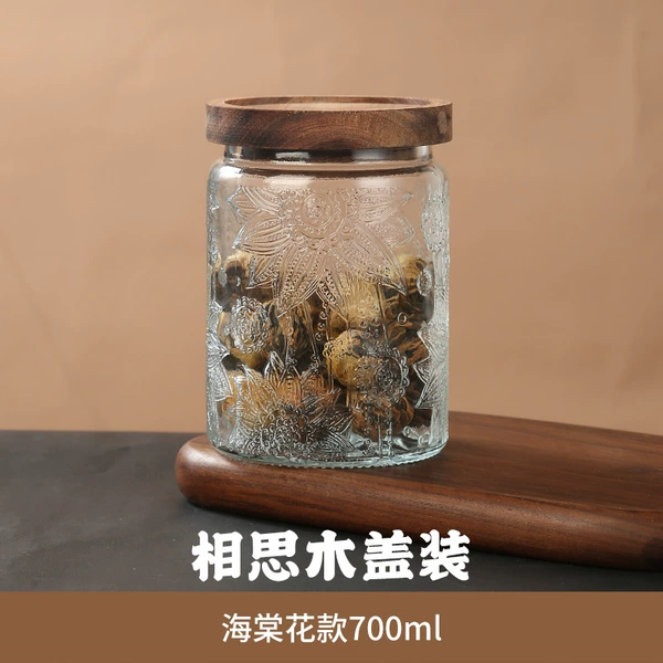 Hot sale 700ml begonia flowers + Acacia wood cover