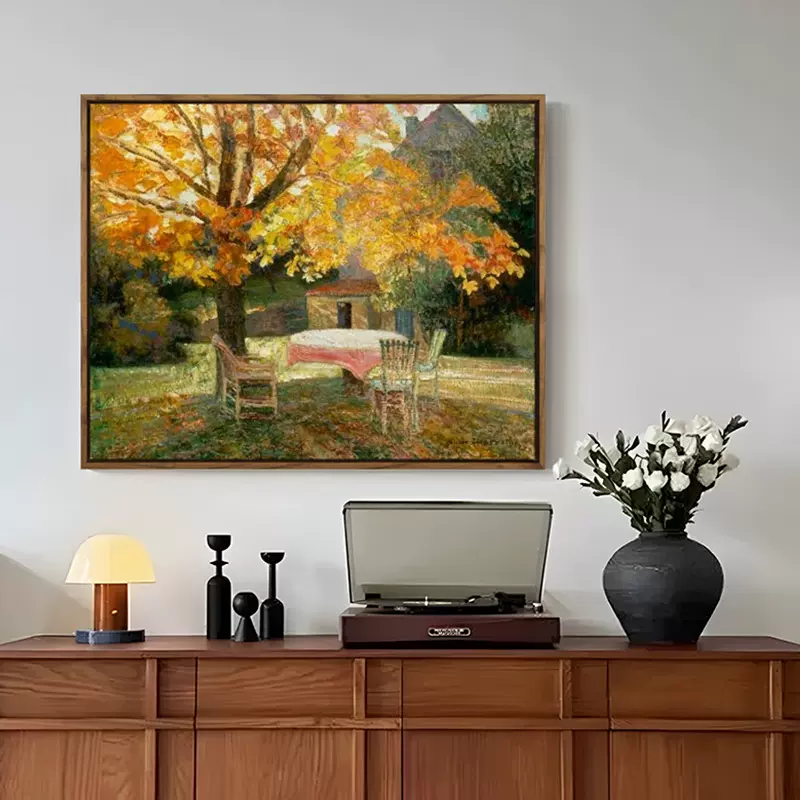 盈浩手绘油画餐厅风景装饰画玄关高级感客厅挂画手工绘画氛围感