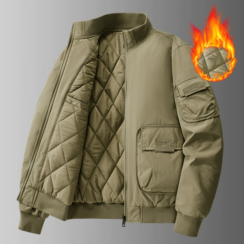Открытый новый воротник с длинными рукавами куртка куртка рубашка осенний и зимний мужчина среднего возраста горный кемпинг повседневная функциональная куртка с хлопковой хлопчатобумажной одеждой