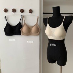 8340粉底液隐形内衣固定一体杯无痕香氛聚拢细肩带美背露背文胸女