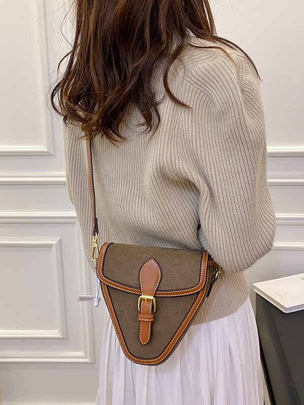 Meilad surcoreano nicho triángulo bolso de hombro para mujeres comercio exterior transfronterizo nuevo retro versátil bolso de mochila coreano