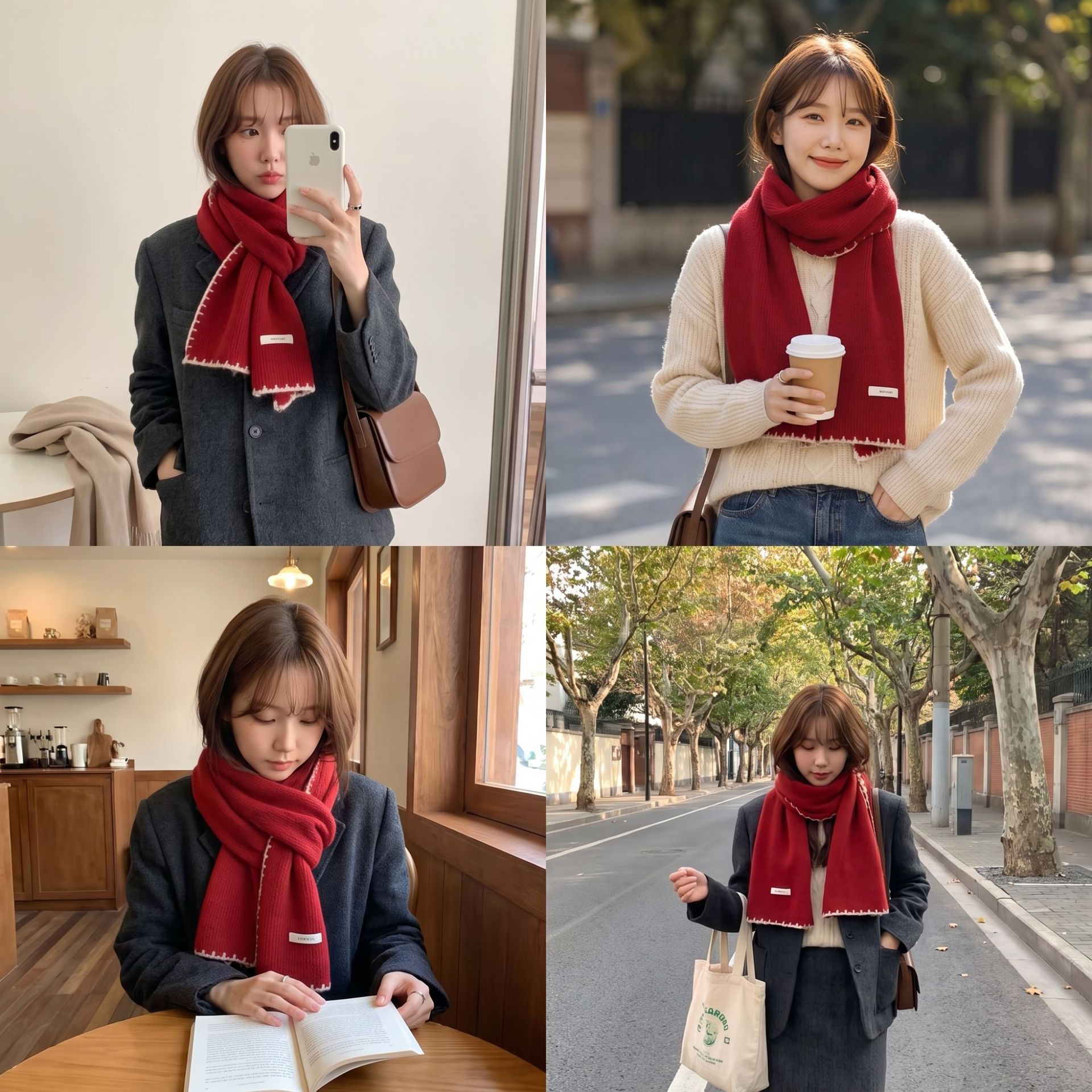 26 new styles of wool blend scarves, Chanel-inspired knitted wool neck warmers for women, winter student warm and versatile, high-end manufacturer