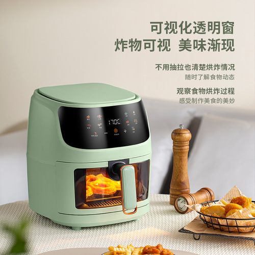 Cross-border Air Fryer Air Fryer Household Visible Touch Screen Large Capacity Multi-functional Smart Electric Fryer Wholesale