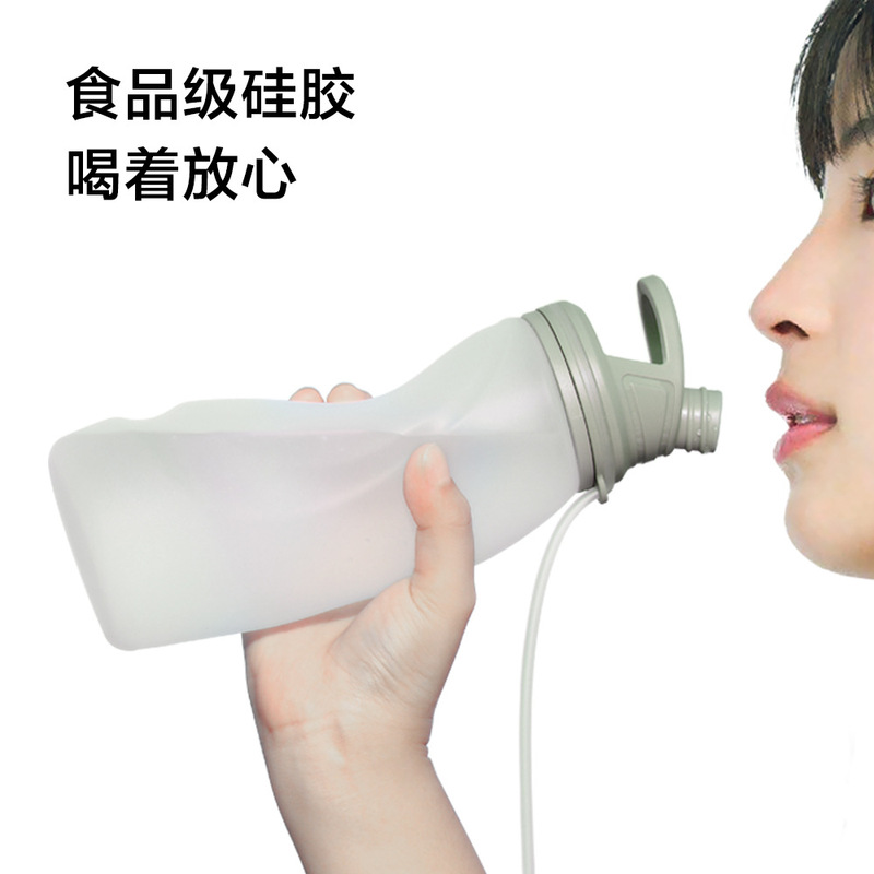 クロスボーダー熱売メーカー直販シリカゲル運動水筒折り畳み戸外水筒転倒防止携帯環境保護水筒|undefined