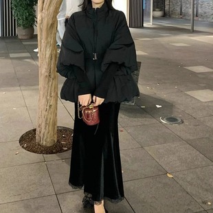 Pure desire for wind hot girls winter women's 2025 new waist slimming cotton coat top