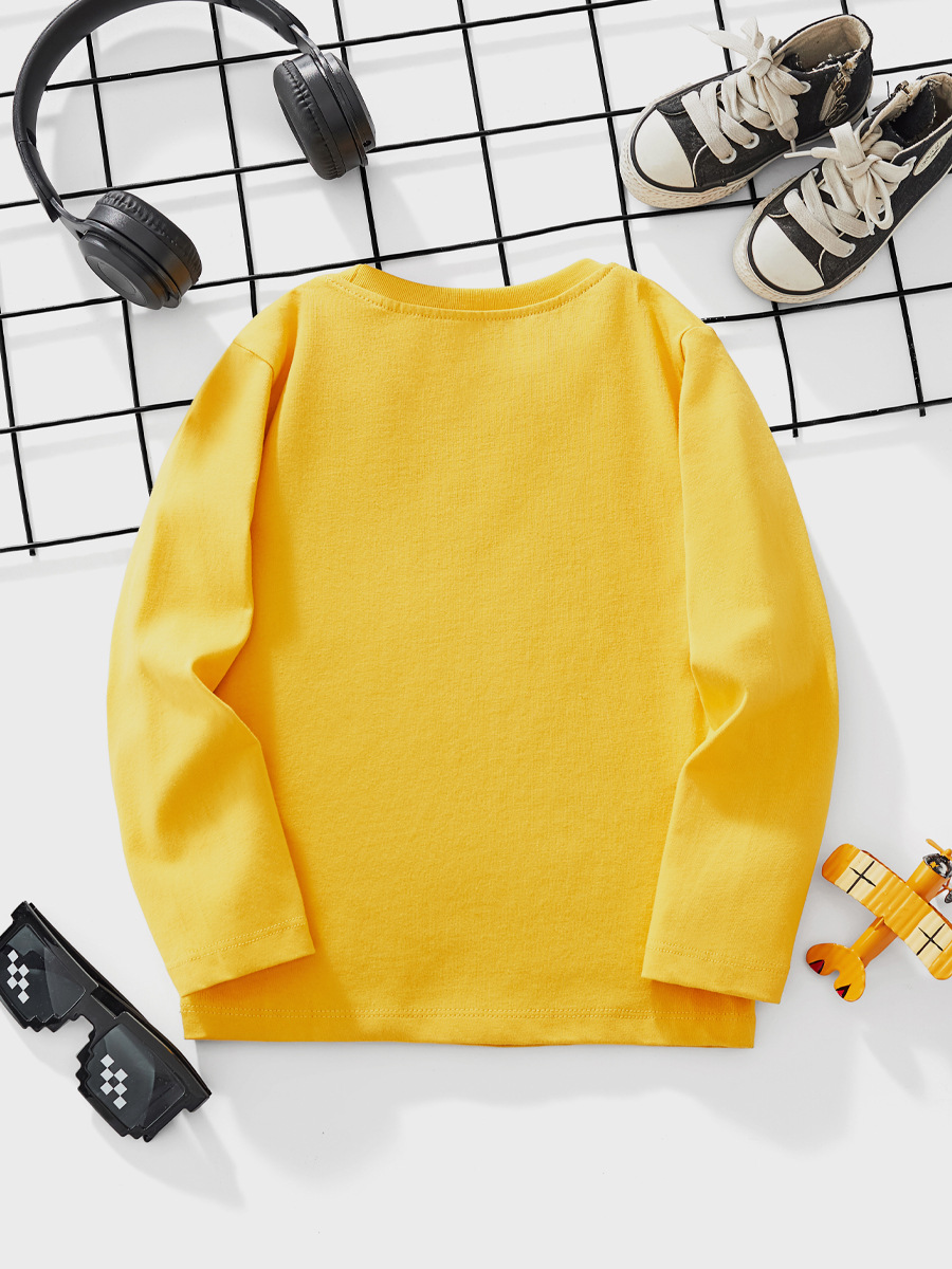 Little Bitty otoño impresión de algodón para niños camisetas de manga larga camisetas de cuello redondo para niños europeos y estadounidenses