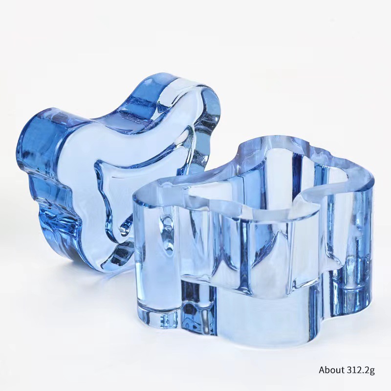 Nuevo estilo transfronterizo de alta calidad nail art bowknot taza de cristal cuadrada taza de lavado de lápices taza de cristal líquido