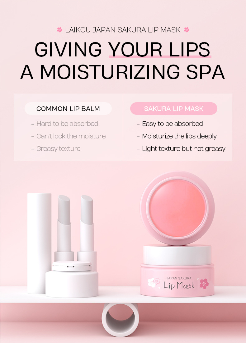 Natural Sakura Moisturizing Lip Mask Anti-drying Lip Lines Dead Skin Remover Lipsticks Long Lasting Nourishing Plump_voghion.com