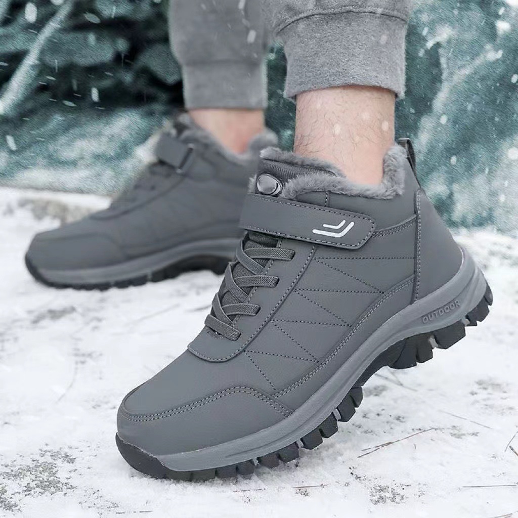 Old People's Shoes Men's Cotton Shoes Winter Fleece-lined Thickened Warm Dad's Sports Shoes Middle-aged and Elderly Non-slip Cashmere Snow Boots