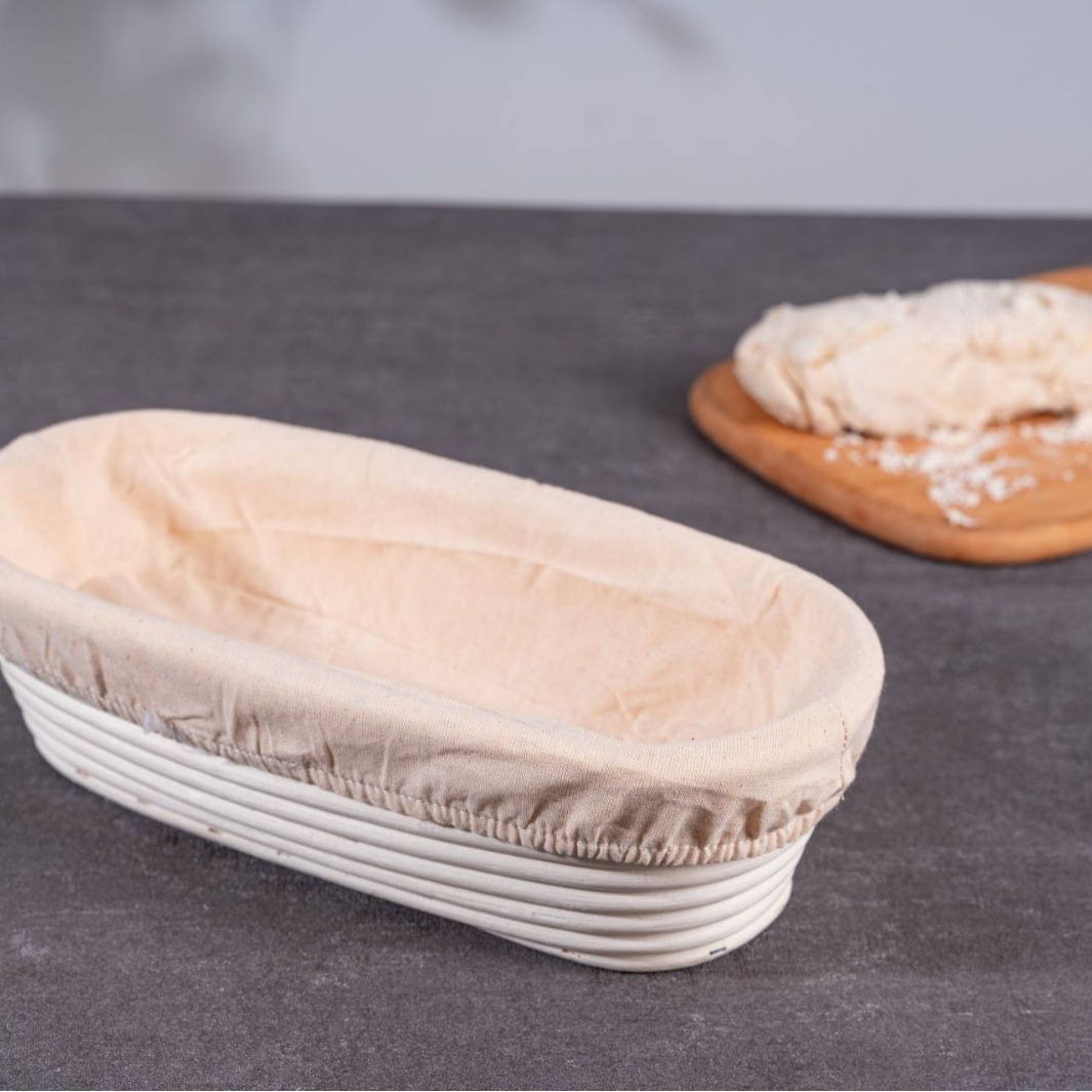 Cesta de fermentación de pan de ratán redondo oval masa fermentación herramienta indonesio ratán fermentación cesta hornear traje