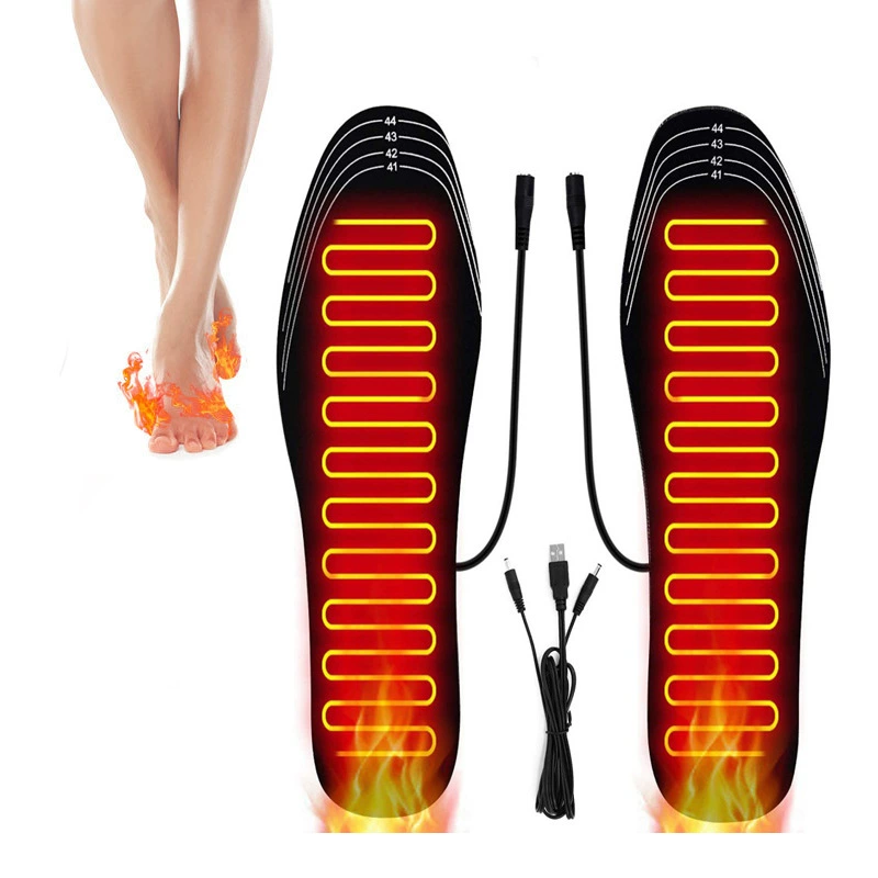 Трансграничная USB-стелька с подогревом теплая стелька для резки перезаряжаемая нагревательная электрическая нагревательная Подключаемая грелка для ног