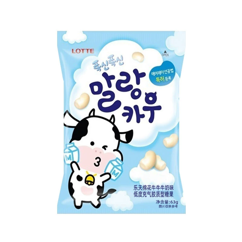 Конфеты Lotte Niu Niu Gummy 63 г — молочный или клубничный вкус, для угощения
