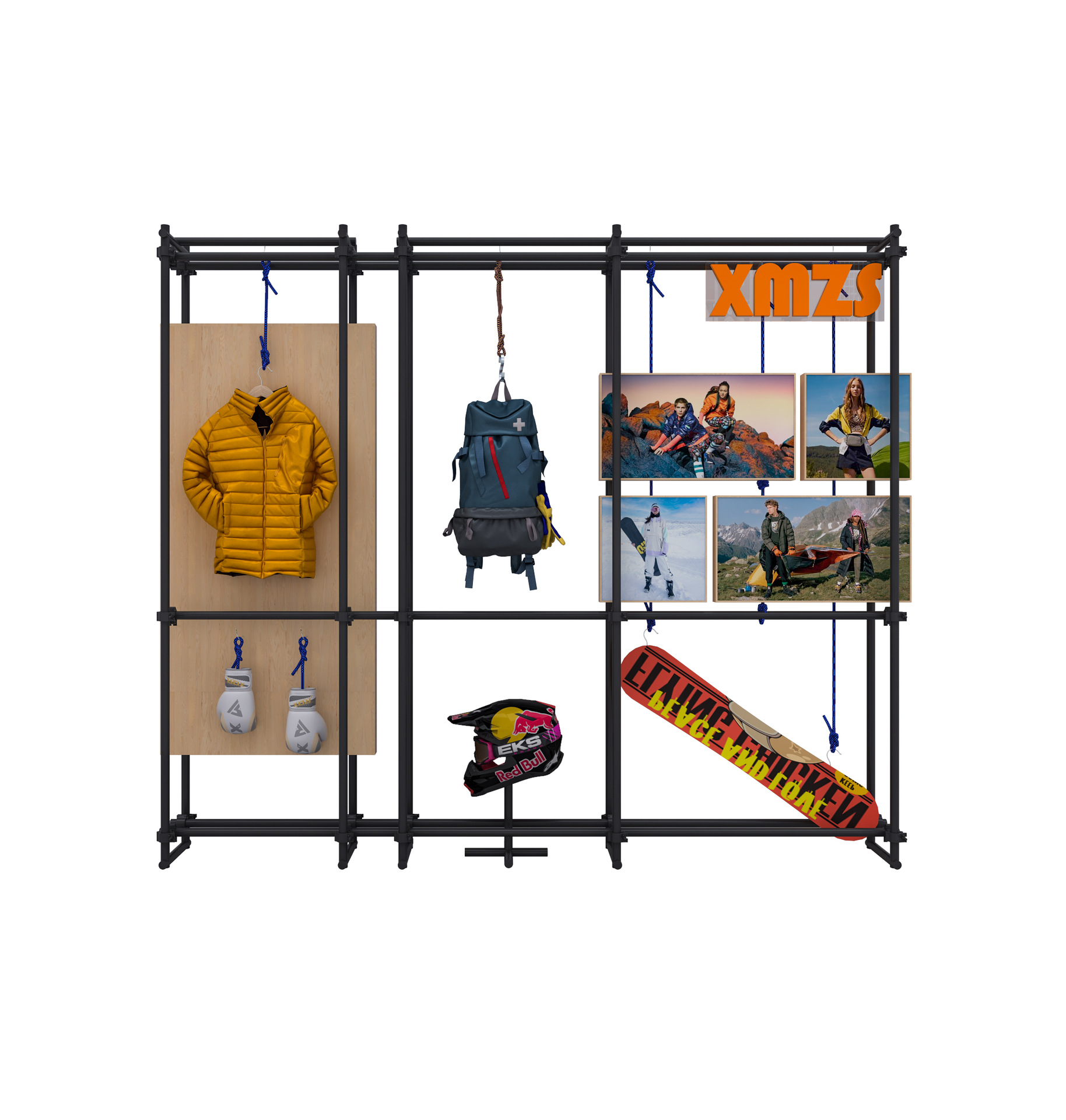 Tienda de ropa de alta calidad estante de exhibición de pared estante de exhibición de estante de exhibición tipo piso estante de exhibición de isla media con luz