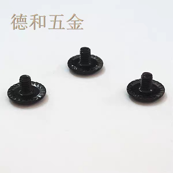 厂家大平头华司带防滑齿机丝牙十字螺丝钉M4*5TWM黑锌头大13