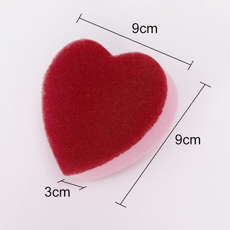 Korean ins cute burgundy heart-shaped sponge dishcloth, high-end dish towel, absorbent pot brush for kitchen cleaning Korean ins cute burgundy heart-shaped sponge dishcloth, high-end dish towel, absorbent pot brush for kitchen cleaning