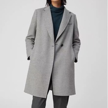 【亏清200】IC小禾2025秋冬新款通勤简约一粒扣西装领双面呢大衣