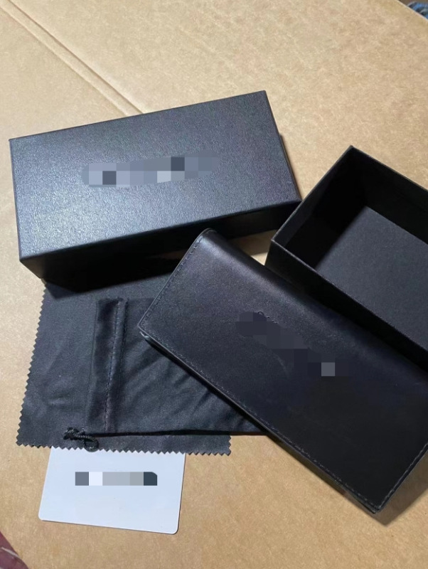 蓝色手工款品牌万家套装眼镜盒天地盖纸盒镜布袋可做客户logo现货|undefined