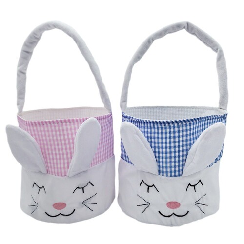 Easter Home Party Supplies Egg Hunt Game Basket Rabbit Doll Fabric Basket Interior Decoration Cross-border