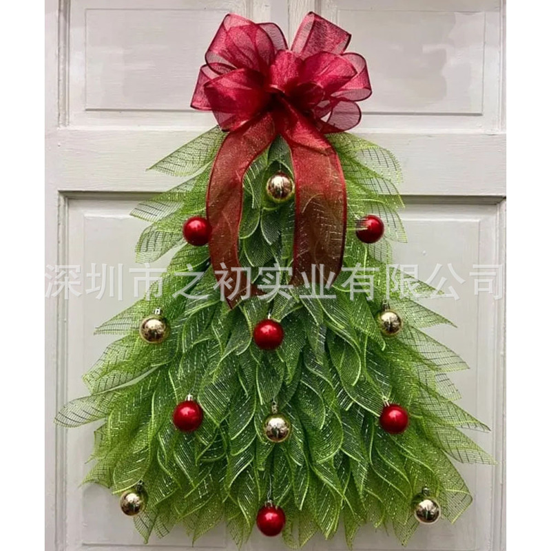 クリスマスツリーWreathシミュレーションクリスマスツリー手作り花輪クリスマスドアのショーウインドー装飾道具|undefined