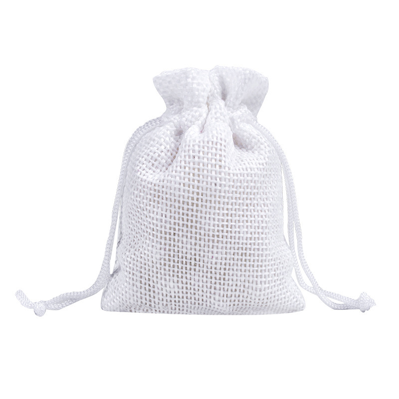 Fábrica en stock bolsa de lino Wenwan bolsa de embalaje de la joyería bolsa de té zongzi Almacenamiento de lino bolsa de cordón al por mayor