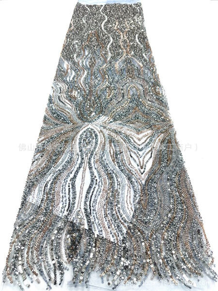 Fabricante nuevo estilo francés Europa y América tela bordada de perlas Gaoding cena de ropa de mujer falda tela comercio exterior transfronterizo al por mayor image 7