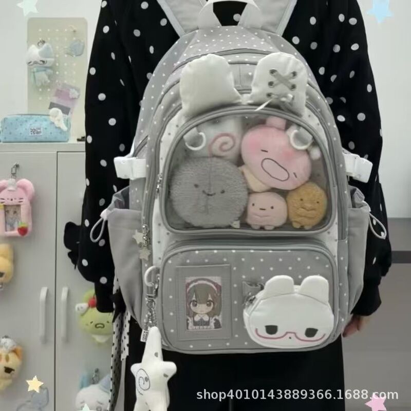 Cross-Border Japanese-Style Anime Schoolbag for Female Students, Transparent Ita Bag, Large Capacity Backpack, New Model