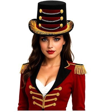 Christmas Party Red High Hat Stage Performance Black Jazz Hat Circus Hat Gentleman Hat