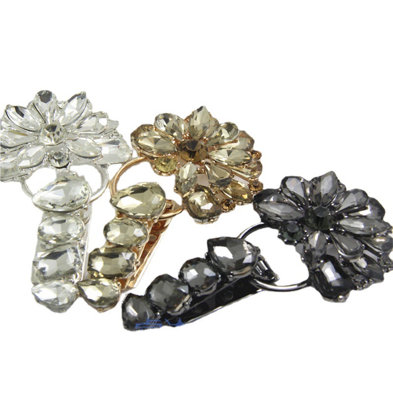 高档水貂皮水钻纽扣鸭嘴扣带钻对扣服装饰扣裘皮领扣子皮草扣