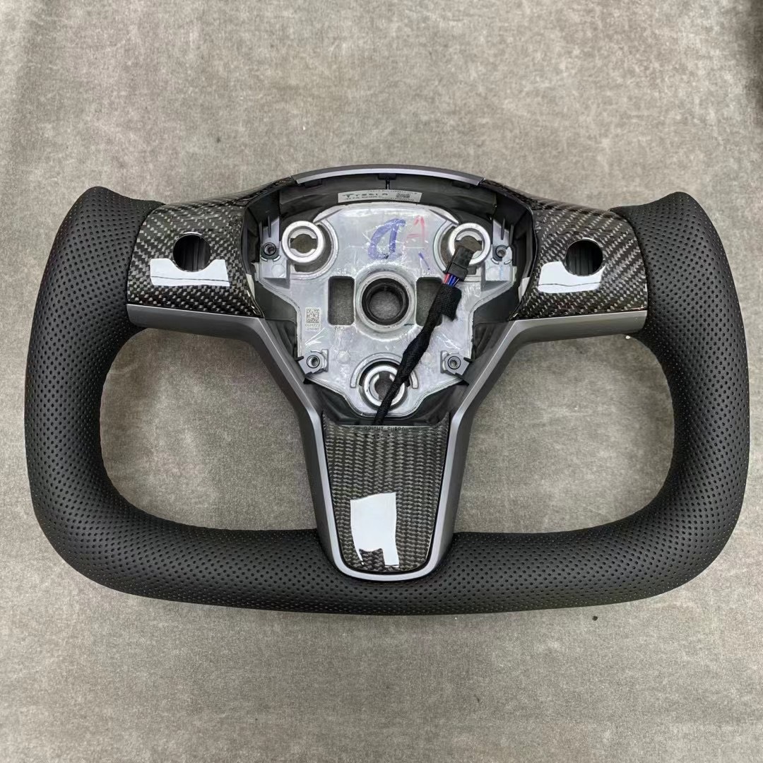 Aplicable a Tesla yugo volante fábrica modificado modelo 3/Y fábrica directa de fibra de carbono placa de aviones