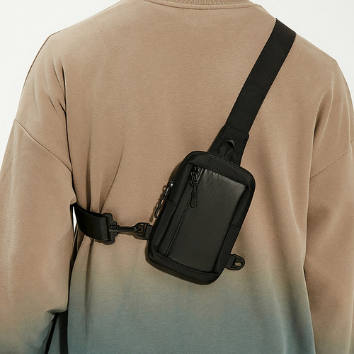 New single shoulder crossbody bag men's mini lightweight simple small shoulder bag mobile phone bag men's waist bag sports running chest bag