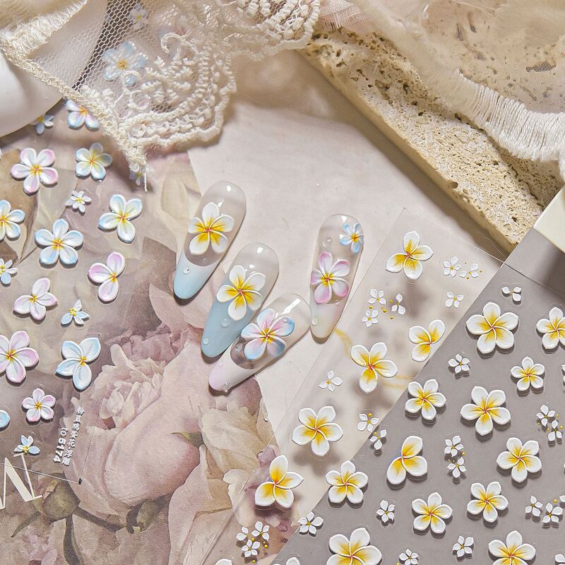 Tomoni Embossed Manicure Stickers Simple Sunny Small Fresh Nail Stickers Enthusiastic Frangipani Summer Vacation Series Tomoni Embossed Manicure Stickers Simple Sunny Small Fresh Nail Stickers Enthusiastic Frangipani Summer Vacation Series