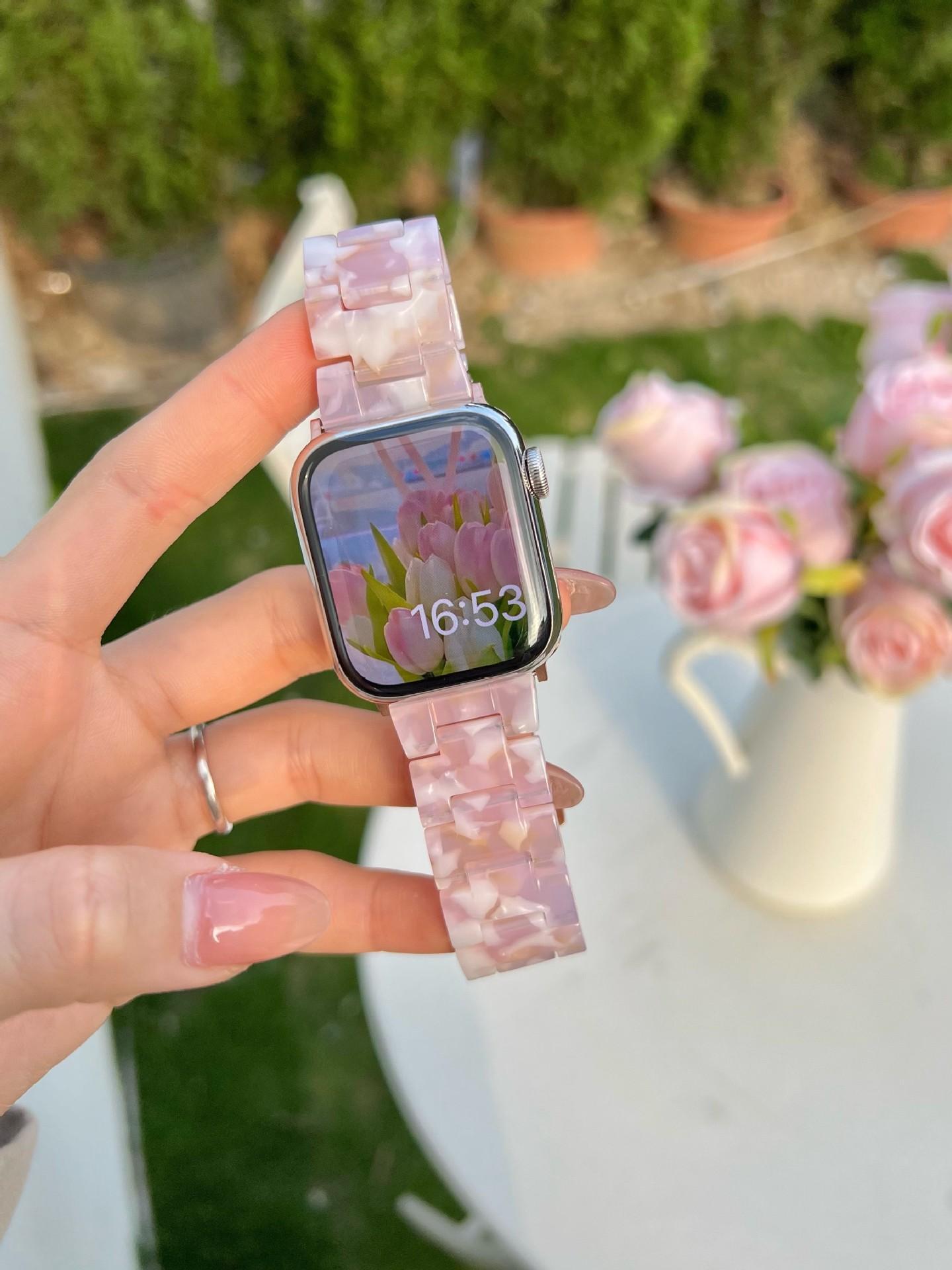 La nueva correa de manzana de resina ligera de primavera y verano es adecuada para applewatch 10a generación 987654SE para hombres y mujeres