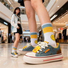 厚底面包帆布鞋女2025年新款国潮丑萌小众原创复古可爱大头板鞋女