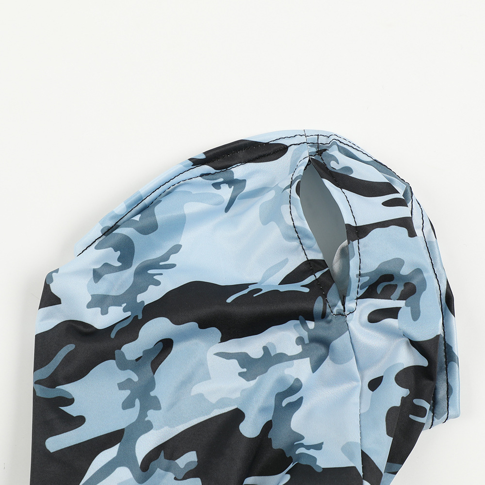 Máscara de protección solar de seda de hielo con orejas de camuflaje al por mayor de fábrica, deportes al aire libre, toalla de protección solar transpirable que absorbe el sudor y se enfría