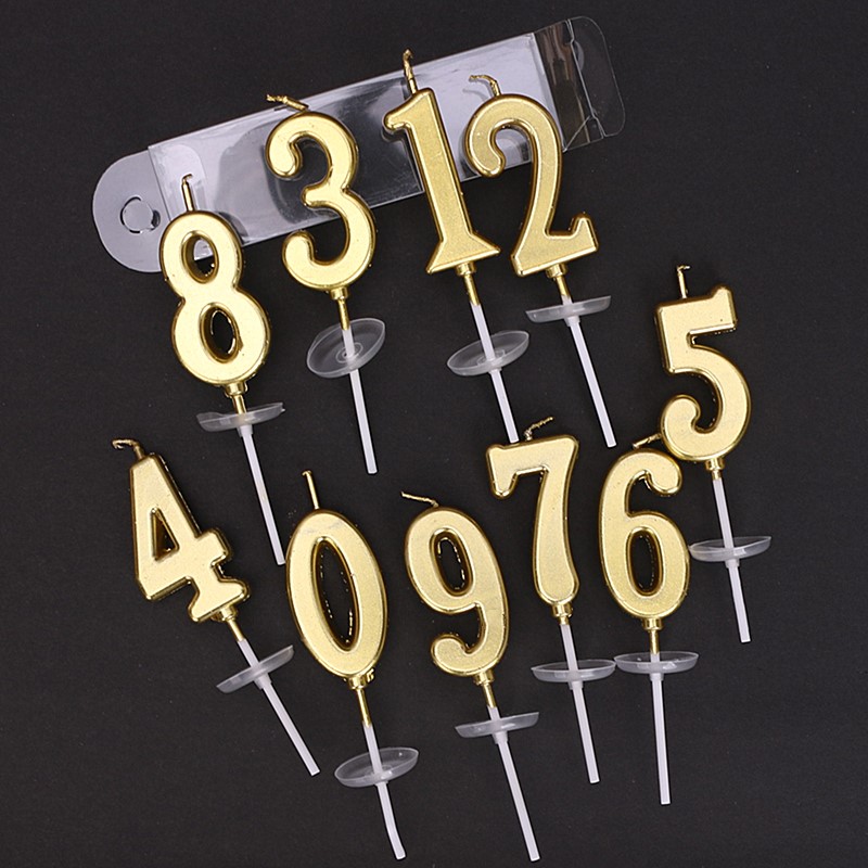 50 velas digitales de oro para el pastel de cumpleaños en caja independiente plata curva decoración de mesa de postres