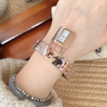 韩国新款冷淡风法式锁形手链表ins小众设计新款女简约感手表