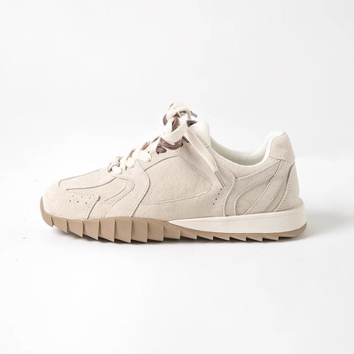 2024 Spring New Flat Retro Sports Casual Agan Slow Running Shoes Lightweight Versatile Soft Sole Military Style Women's Single Shoes
