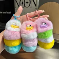 Ins Ugly Imitation Rex Rabbit Fur Cute Caterpillar Bag Подвеска Кукла Плюшевая кукла Автомобильный брелок Подвеска