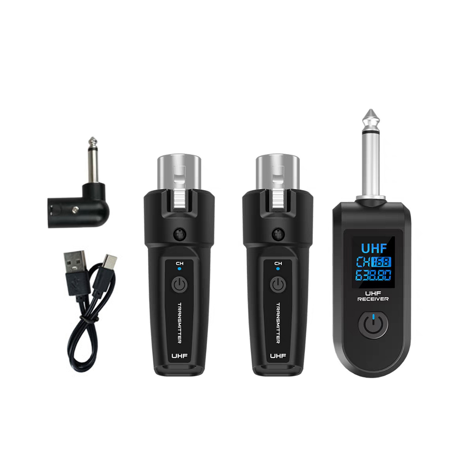 Sistema de micrófono inalámbrico de conversión por cable dinámico al por mayor, receptor de transmisión, instrumento musical, soplador eléctrico de mano, granada de guitarra