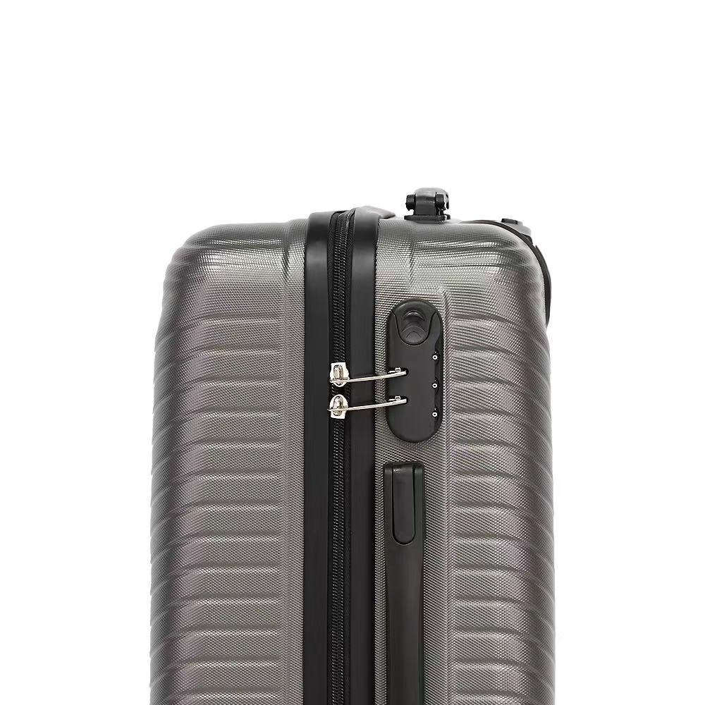 Maleta de viaje con ruedas silenciosas, diseño a rayas, resistente a caídas, con candado de combinación