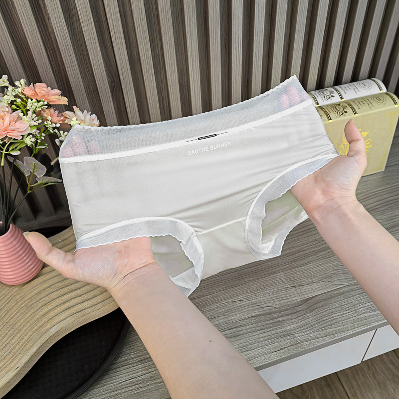 Piel de hielo ultrafina, ligero, sedoso, sin costuras, máscara de alta elasticidad, pantalones desnudos, bacterias del ácido láctico, entrepierna, ropa interior de seda de hielo, refrescante