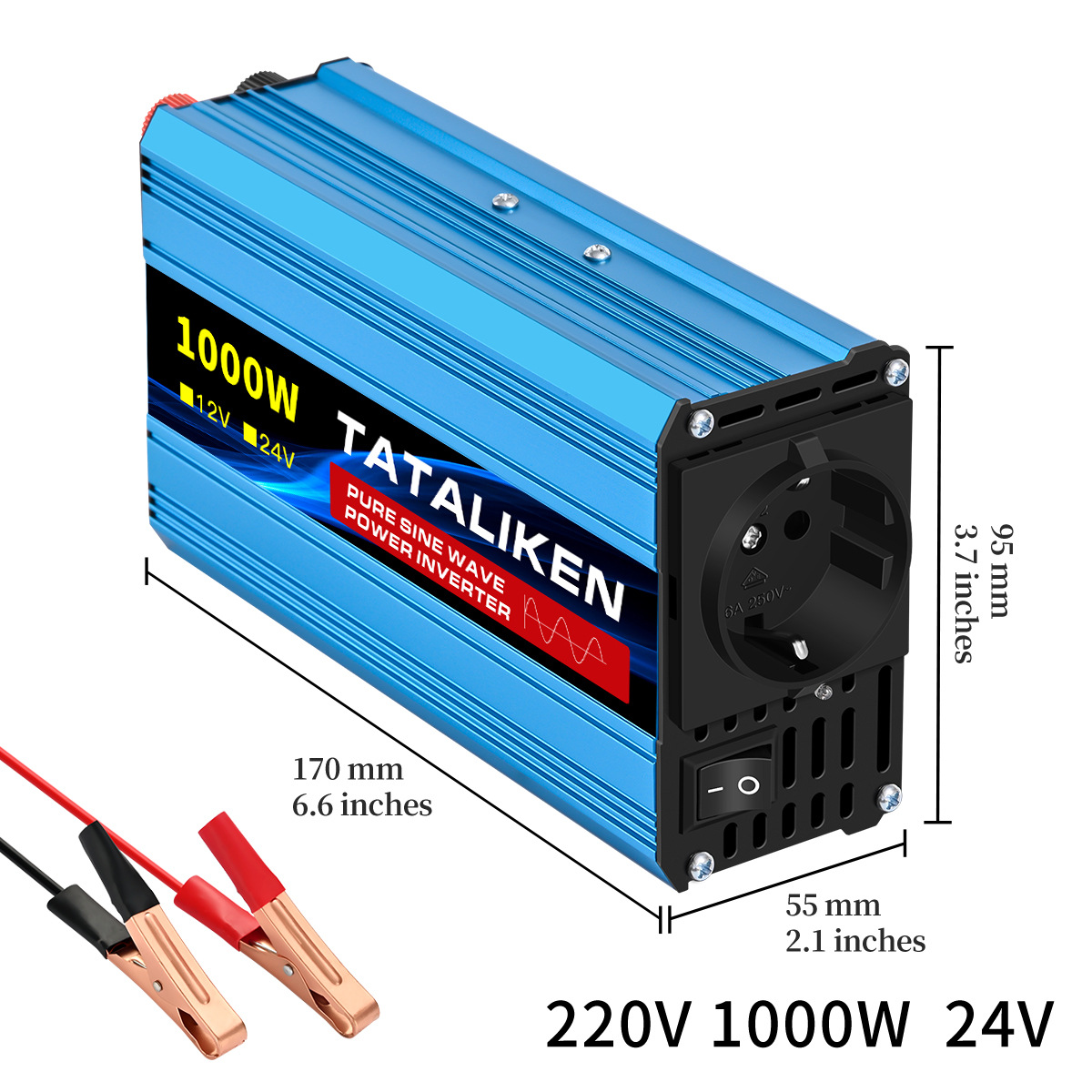 Inversor sinusoidal puro 400W / 1000W para automóviles / hogares 12V - 24V 110 - 220V enchufe opcional