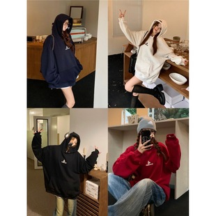 2023 American original hooded composite autumn and winter New sweater baby Velvet