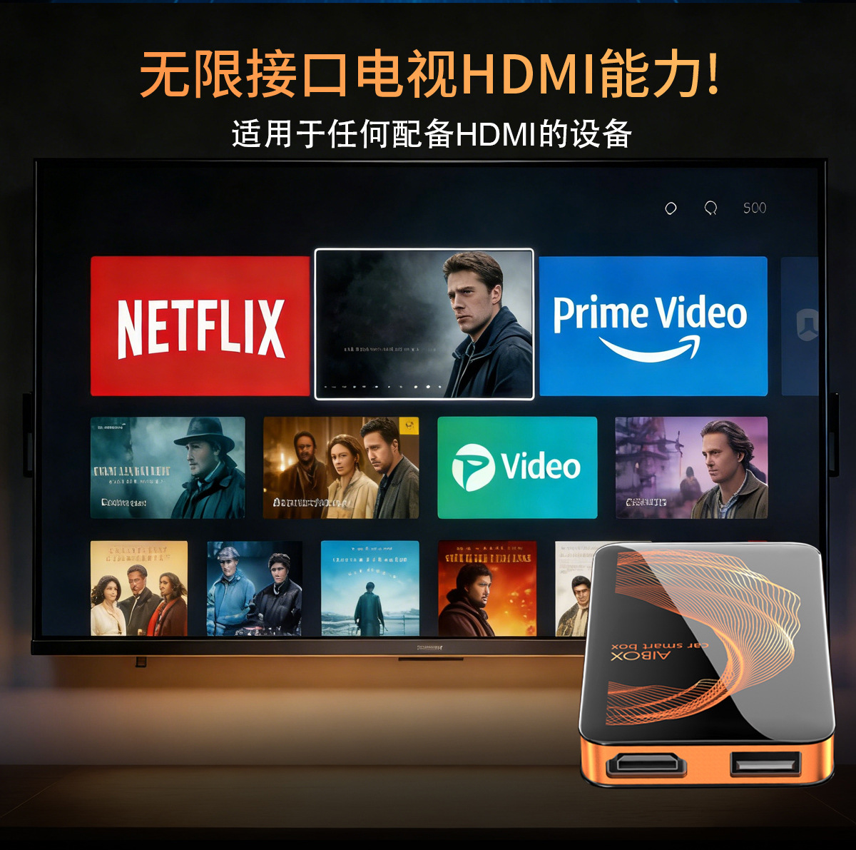 HDMI Ultra HD Output 3-in-1 Car CarPlay Box Wireless Android Plug-and-Play Navigation Converter