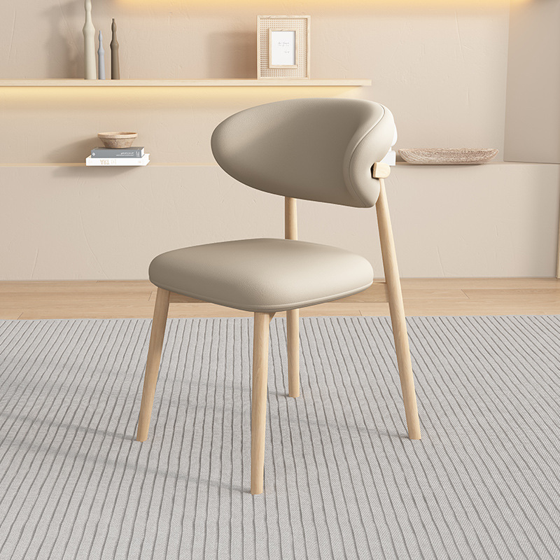 Silla de comedor de madera sólida nórdica, silla de respaldo de paquete blando, taburetes de hoteles, hoteles, casas de muestra, centro de exhibición, sillas de negociación