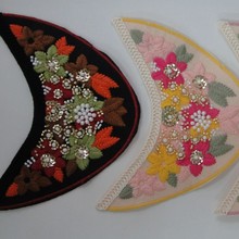 新款鞋面编织绣花带钻半成品