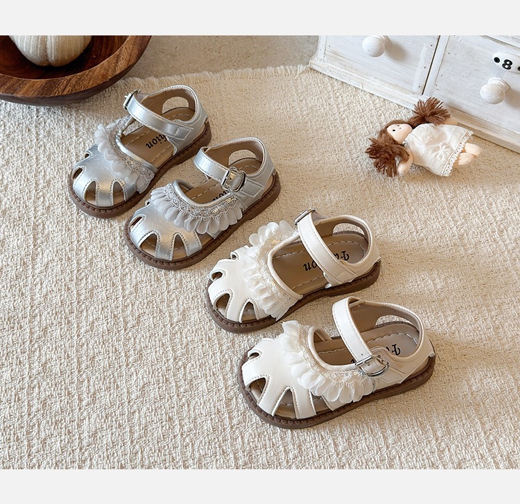 Princess Lace Sandals For Toddlers With Soft Sole Closed Toe Beach_voghion.com