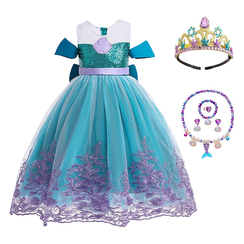 Comercio exterior transfronterizo vestido de sirena de verano vestido de niña vestido de princesa traje de Halloween para niños europeos y americanos