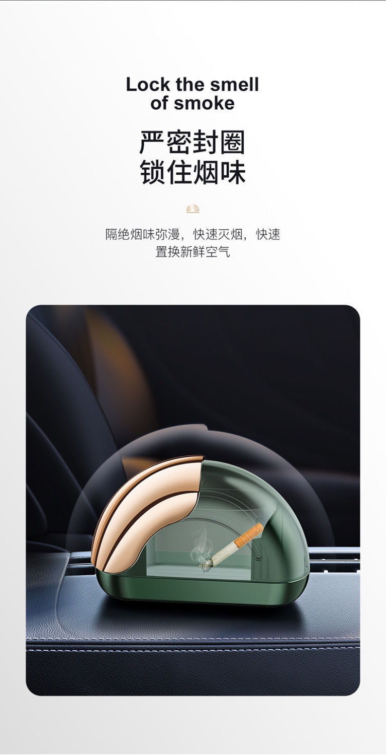 Creative Car Ashtray with Multifunctional Door Design, Anti-Fly Ash Feature, Lid, Night Light, and High-End Feel for Car Interior
